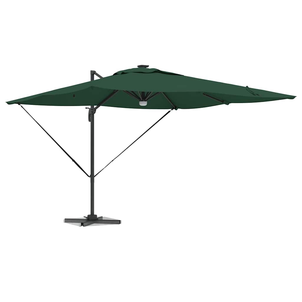 Roma Cantilever Skėtis su LED lemputėm Žalias 286 x 285 x 270 cm Aliuminis