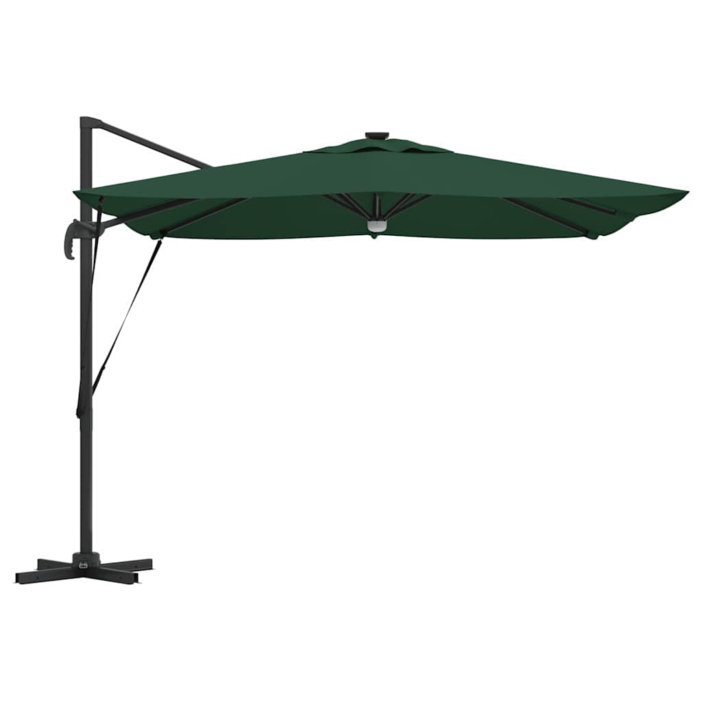 Roma Cantilever Skėtis su LED lemputėm Žalias 286 x 285 x 270 cm Aliuminis