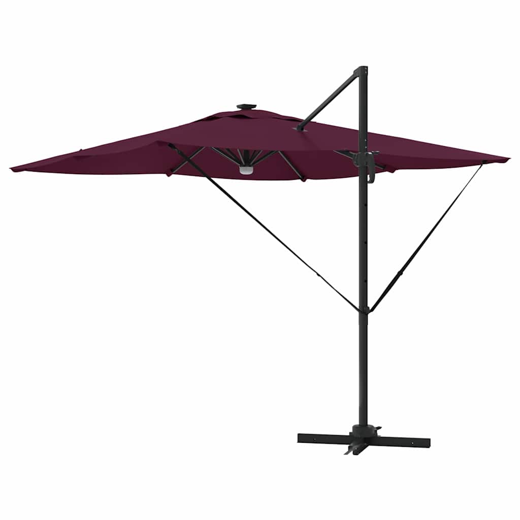 Kantilever Roma Paviljonas su LED'ais Bordo Raudonas 286 x 285 x 270 cm, Aliuminio