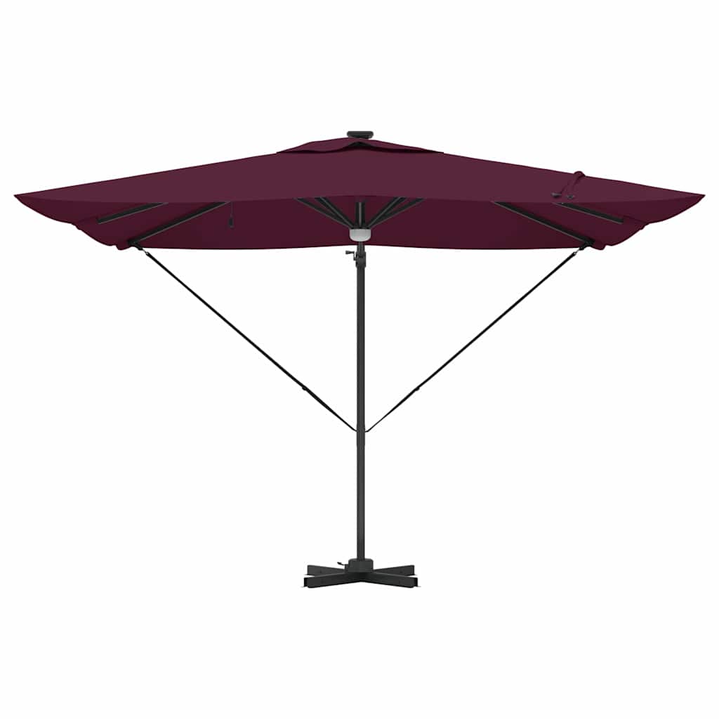 Kantilever Roma Paviljonas su LED'ais Bordo Raudonas 286 x 285 x 270 cm, Aliuminio