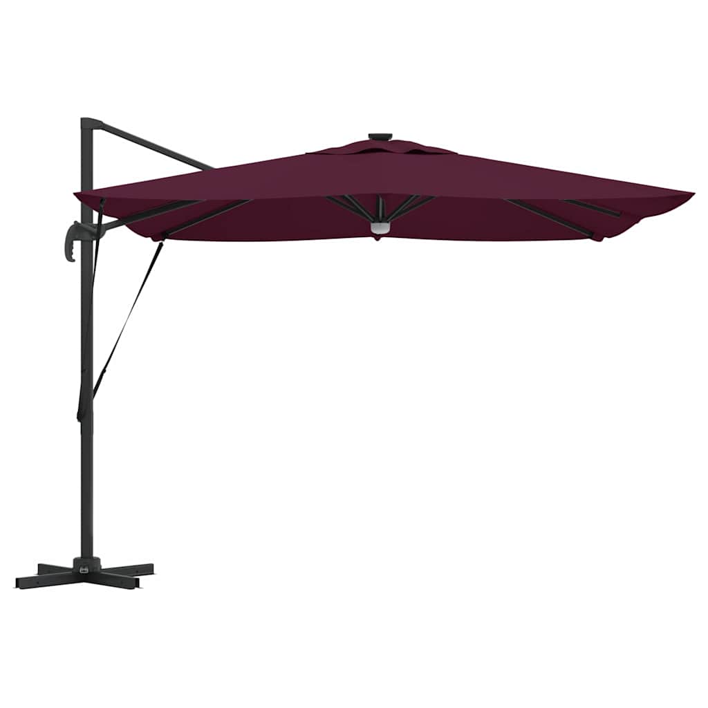 Kantilever Roma Paviljonas su LED'ais Bordo Raudonas 286 x 285 x 270 cm, Aliuminio