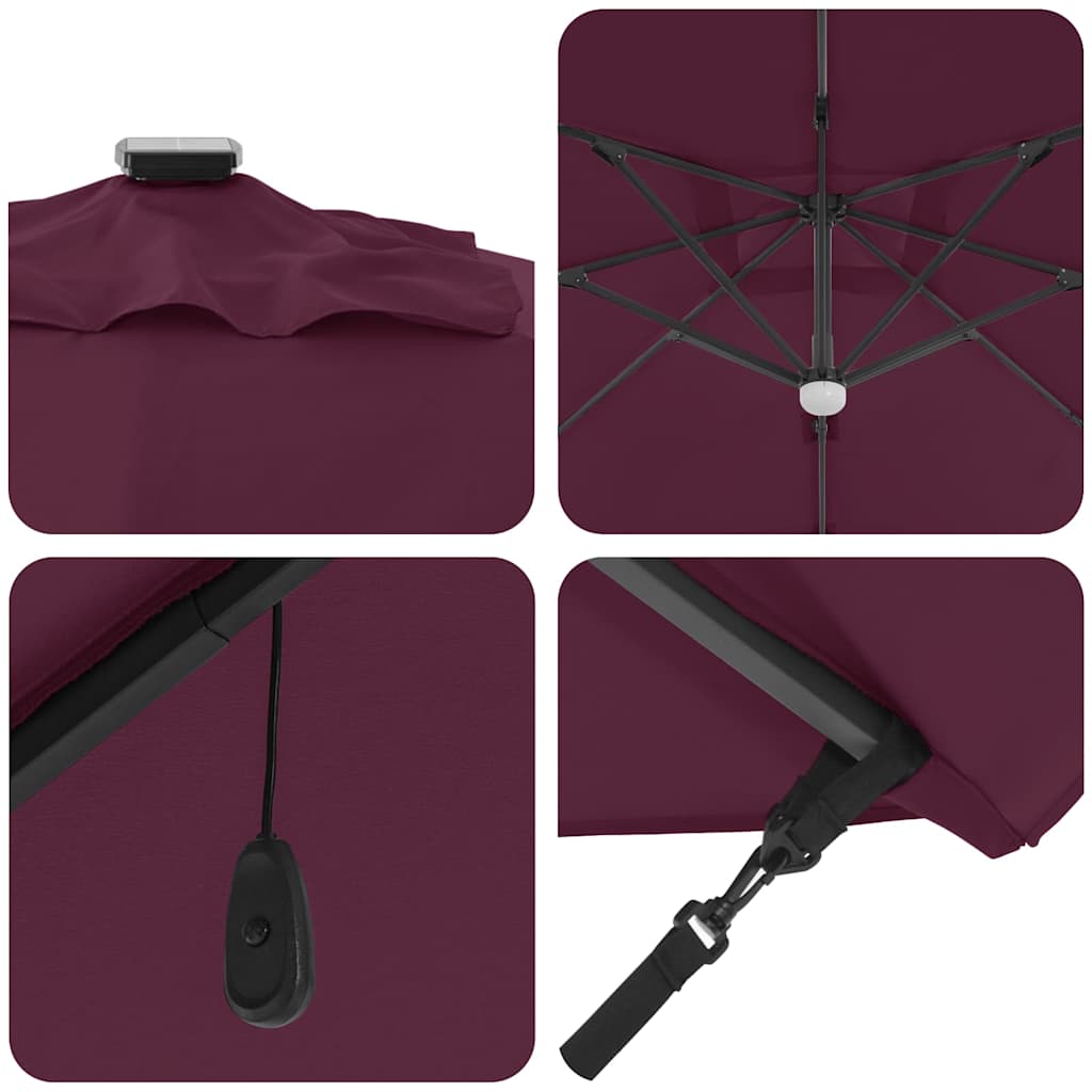 Skėtis nuo saulės Bordo raudona 351 x 250 x 253 cm