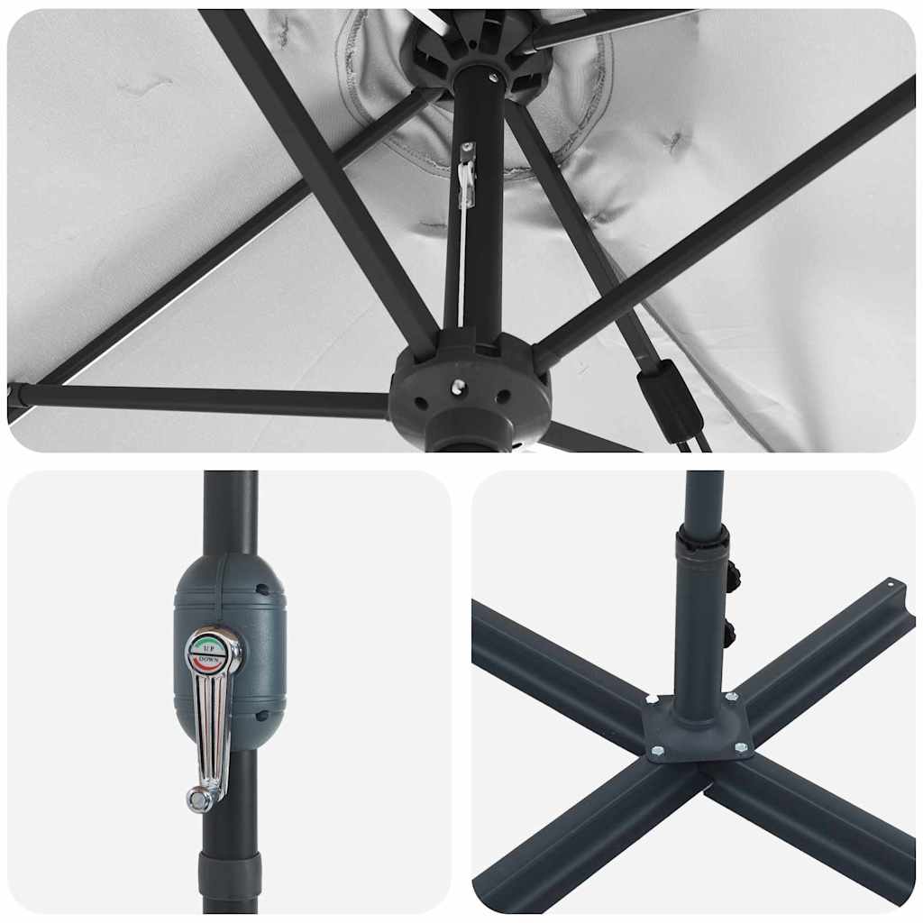 Sodo skėtis Smėlio 380 x 196 x 235 cm