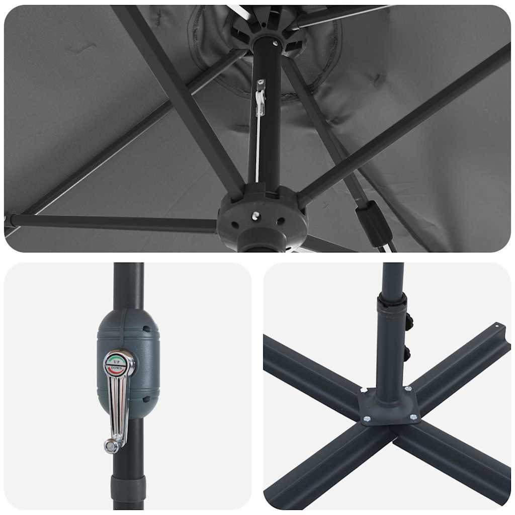 Sodo skėtis Antracitas 380 x 196 x 235 cm