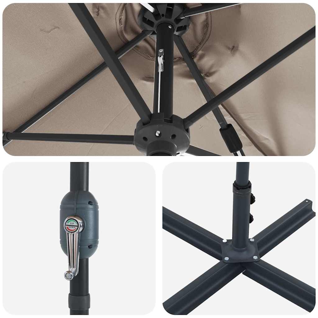 Sodo skėtis Taupe 380 x 196 x 235 cm