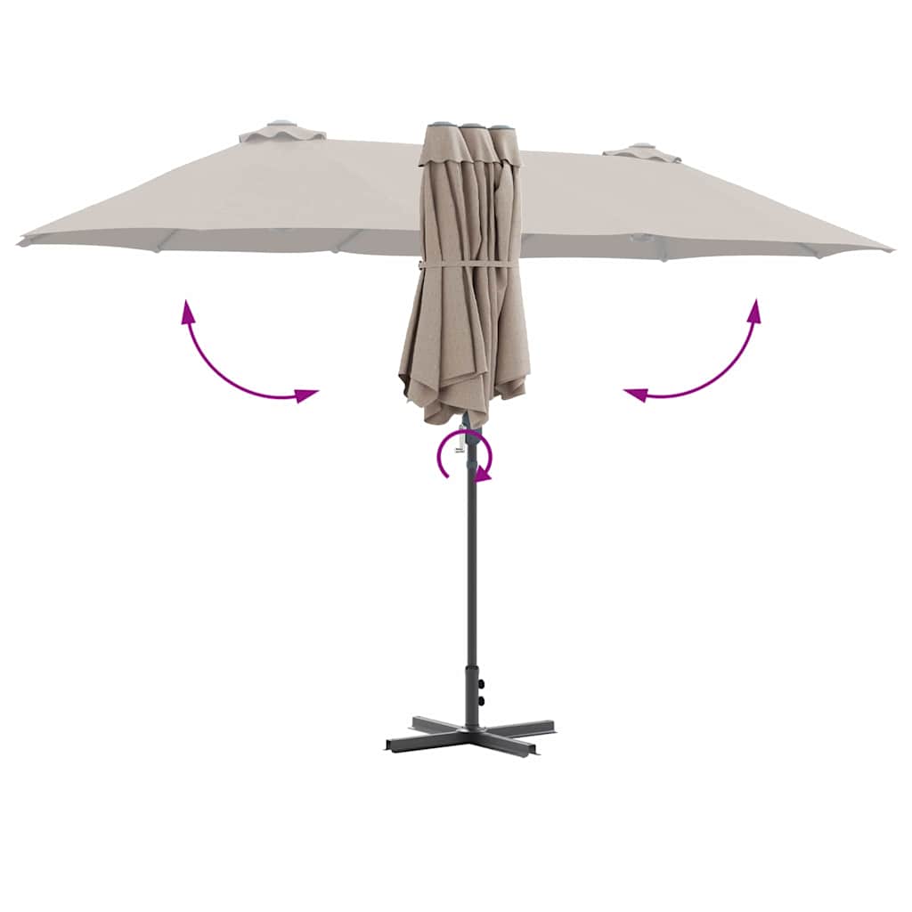 Sodo skėtis Taupe 380 x 196 x 235 cm