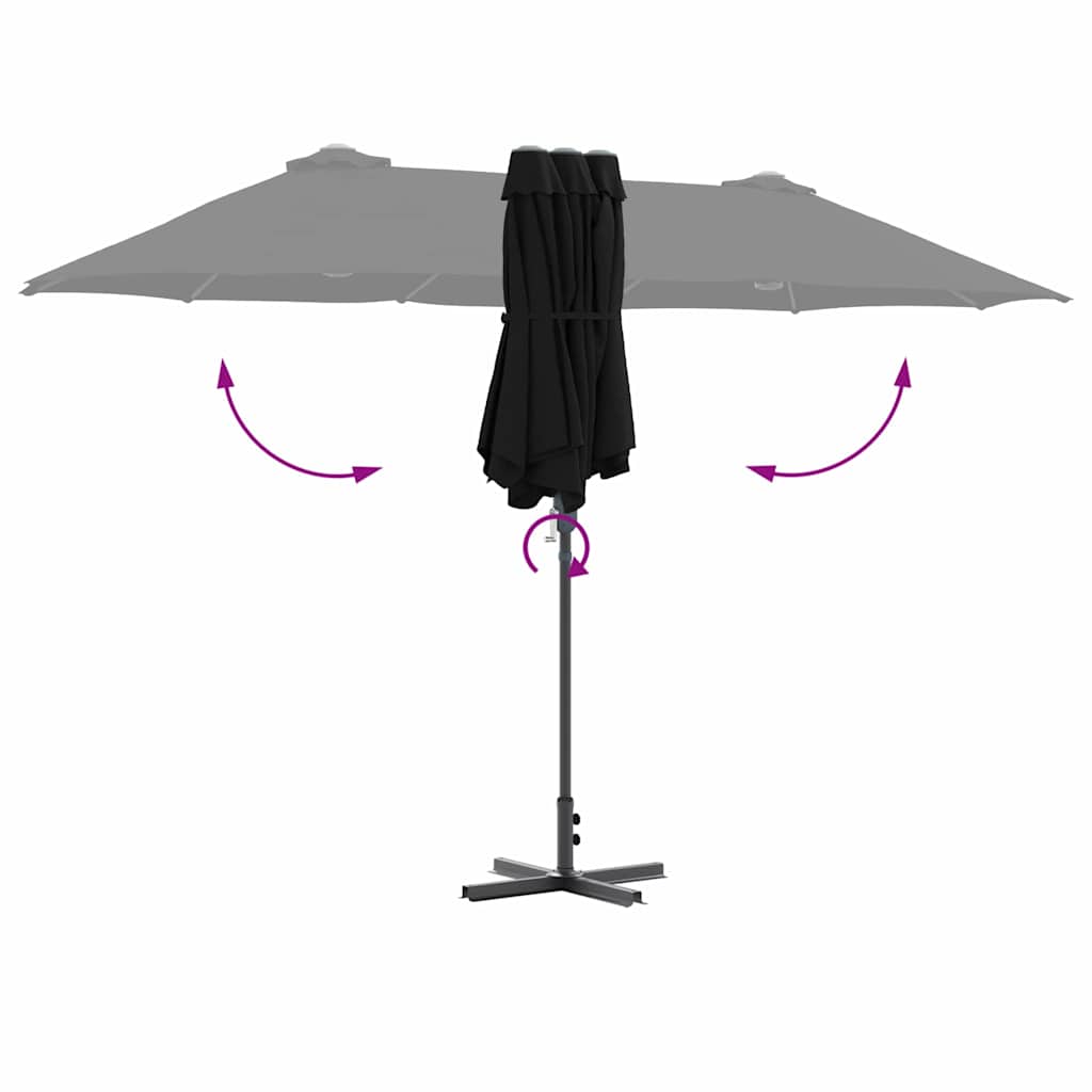 Sodo skėtis Juoda 380 x 196 x 235 cm