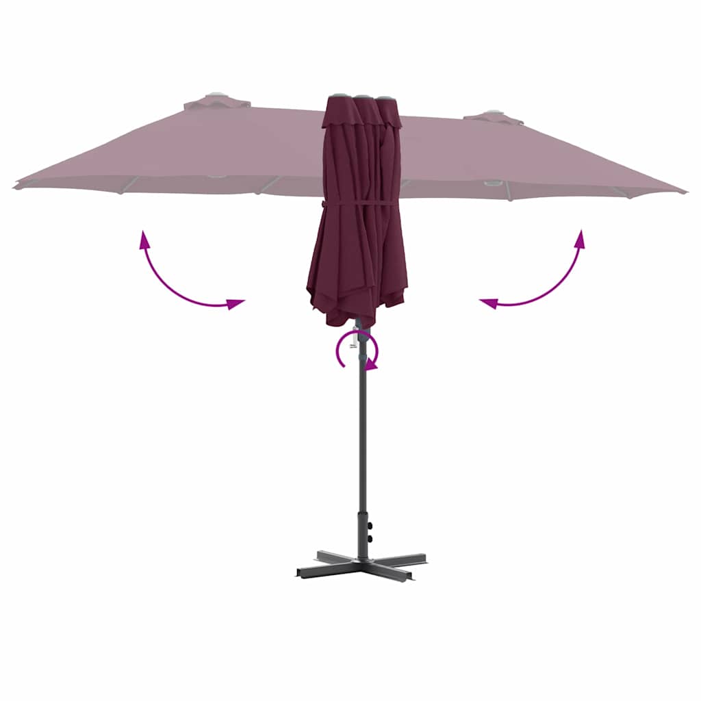 Sodo skėtis Bordo raudona 380 x 196 x 235 cm