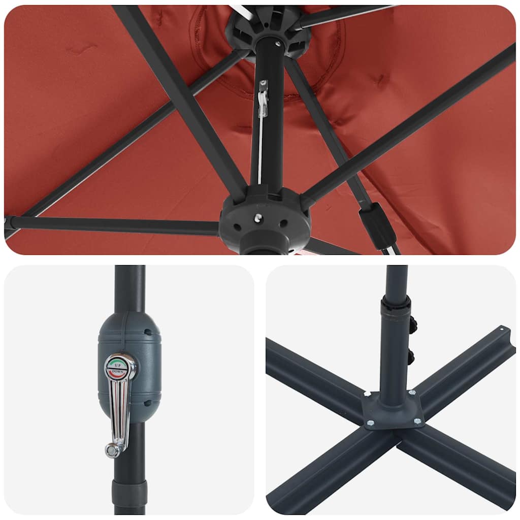 Sodo skėtis Terakotos 380 x 196 x 235 cm