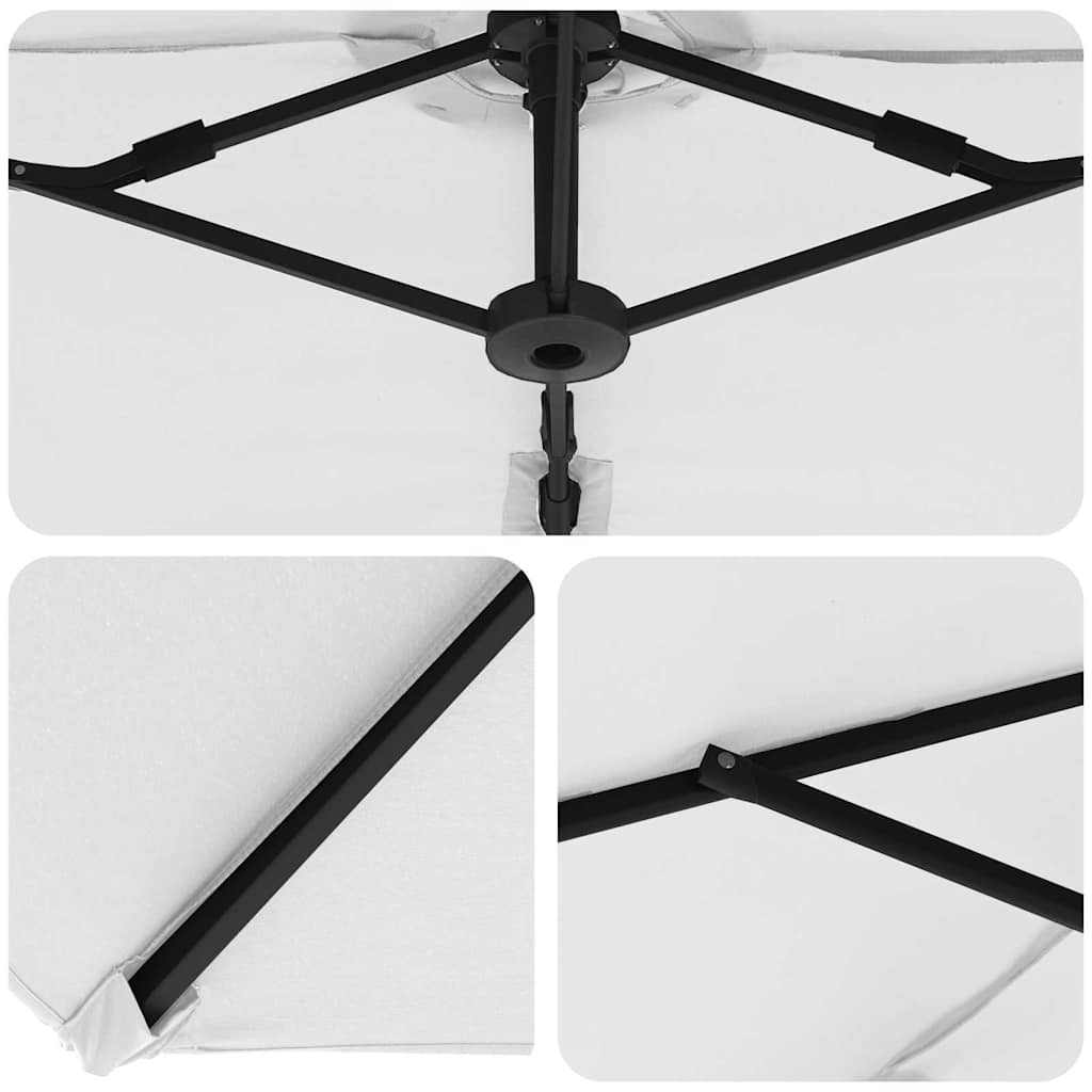 Sodo kantalverinis skėtis su užraktu Smėlio 372 x 198 x 253 cm