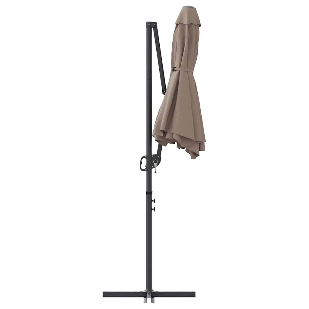 Sodo kantalverinis skėtis su užraktu Taupe 372 x 198 x 253 cm
