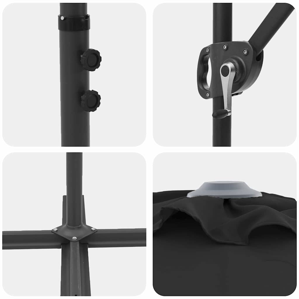 Sodo kantalverinis skėtis su užraktu Juoda L