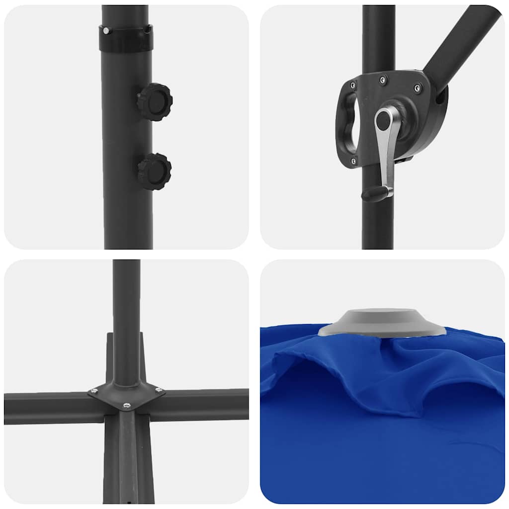 Sodo kantalverinis skėtis žydrai mėlyna 372 x 198 x 253 cm