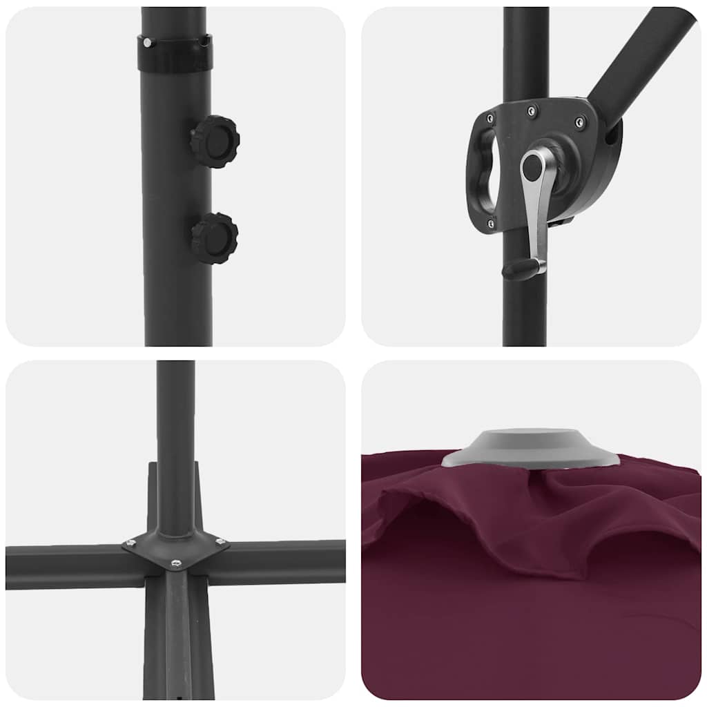 Sodo kantalverinis skėtis su užraktu Bordo raudona L