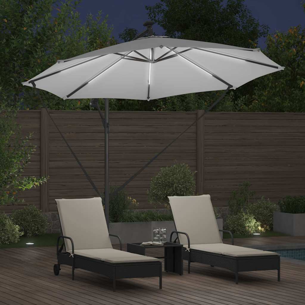 Kantileverio bananų skėtis su užraktu Smėlio 294 x 294 x 248 cm