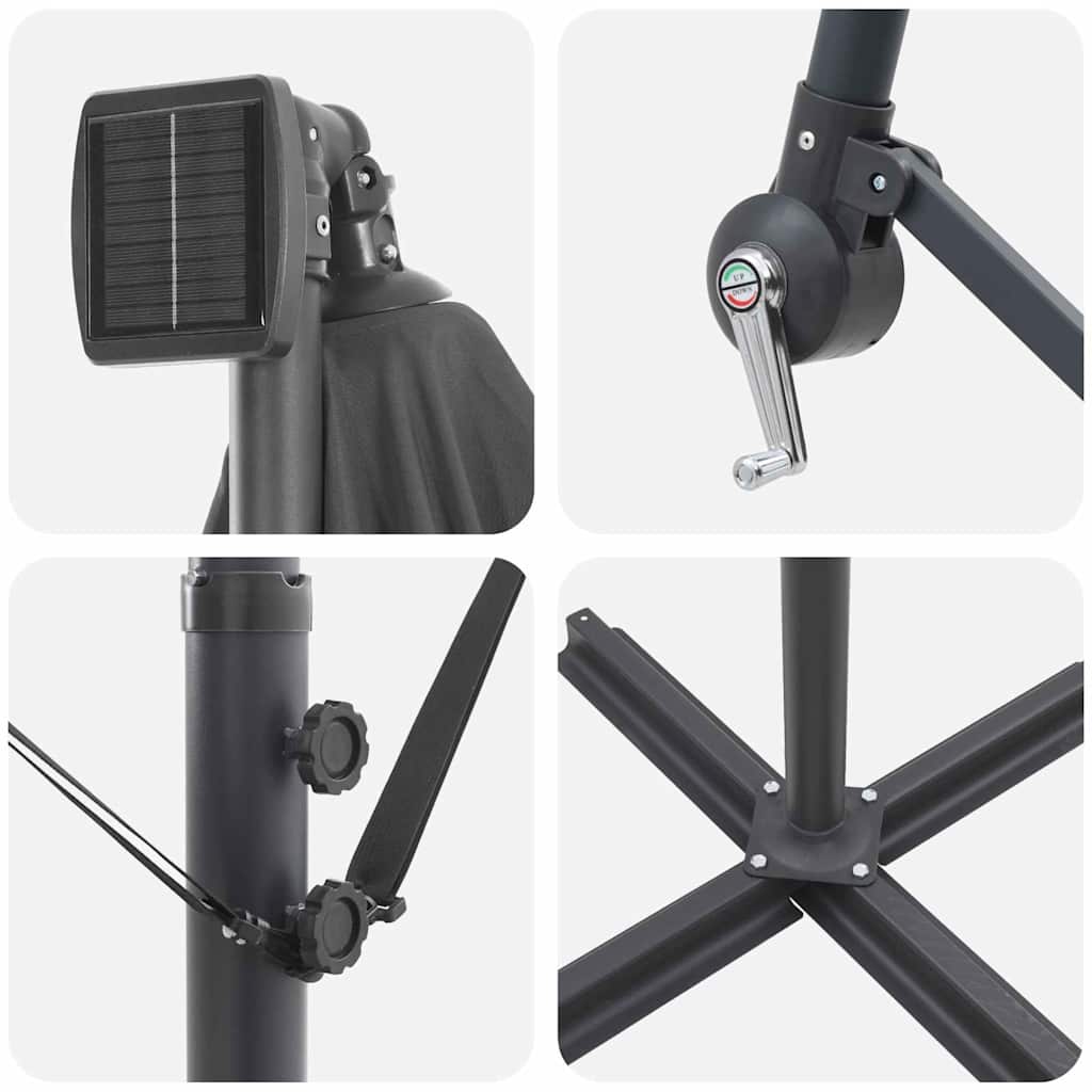 Kantileverio bananų skėtis Antracitas 294 x 294 x 248 cm