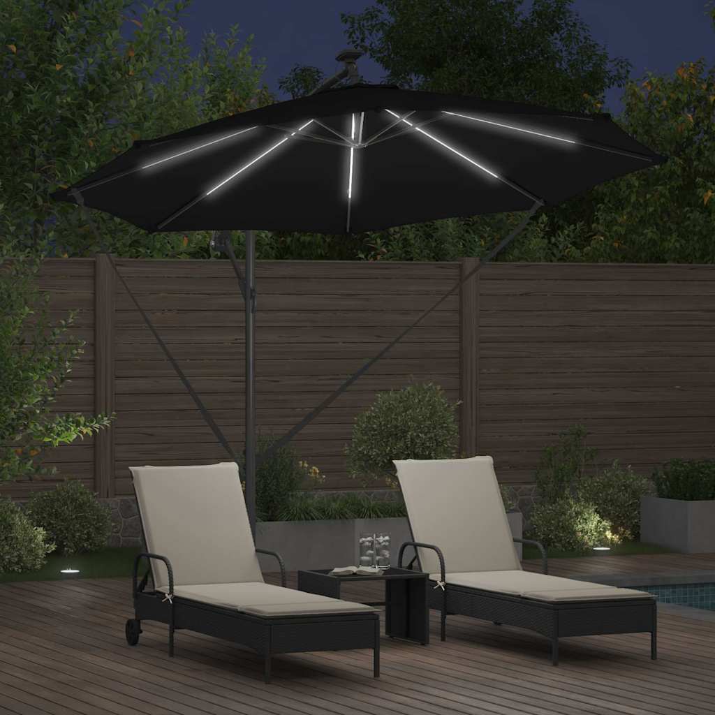 Kantileverio bananų skėtis su užraktu Juoda 294 x 294 x 248 cm