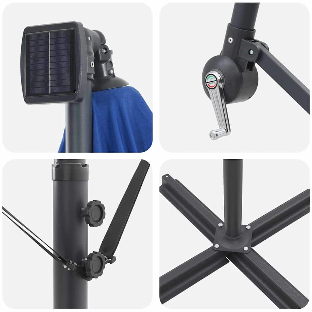 Kantileverio bananų skėtis su užraktu Mėlyna 294 x 200 x 254 cm