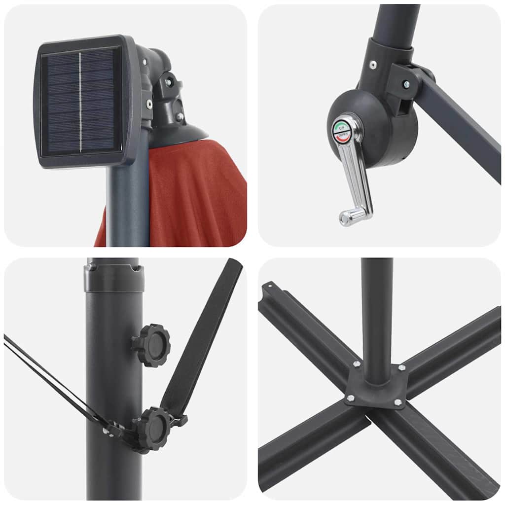 Kantileverio bananų skėtis Terakotos 294 x 200 x 254 cm