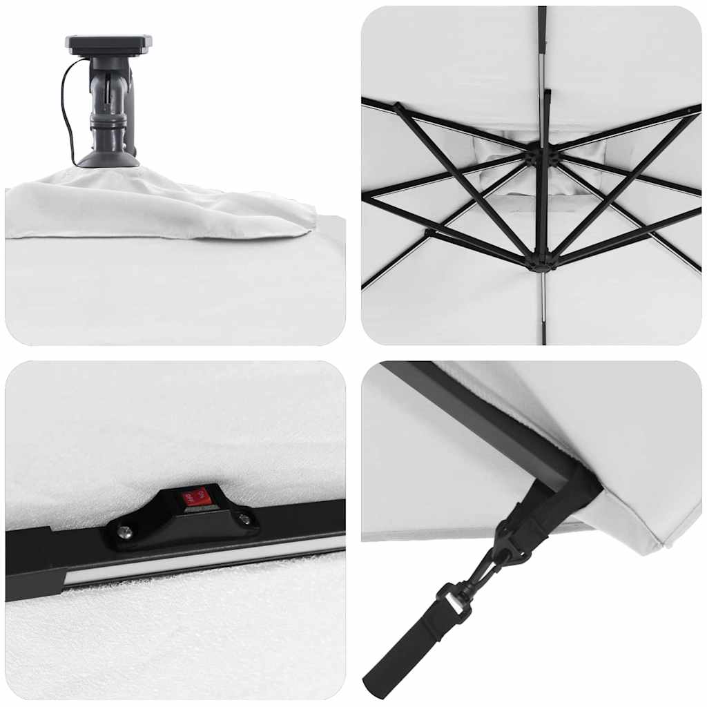 Kantileverio bananų skėtis su užraktu Smėlio 249 x 249 x 250 cm