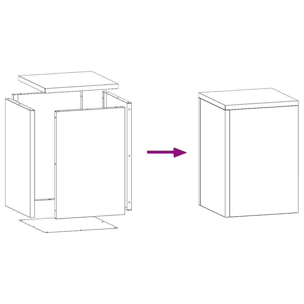 Augalų stovas 2 pcs Juoda 24 x 24 x 35 cm Plienas