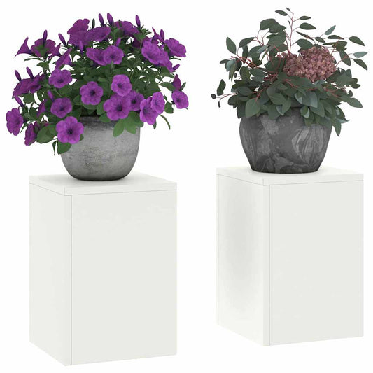 Augalų stovas 2 pcs Balta 24 x 24 x 35 cm Plienas