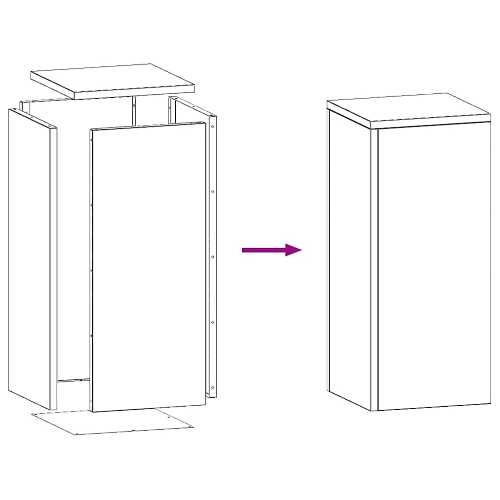 Augalų stovas 2 pcs Juoda 24 x 24 x 55 cm Plienas