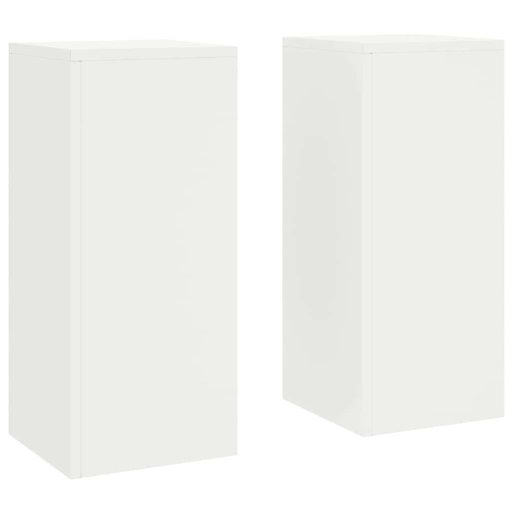 Augalų stovas 2 pcs Balta 24 x 24 x 55 cm Plienas