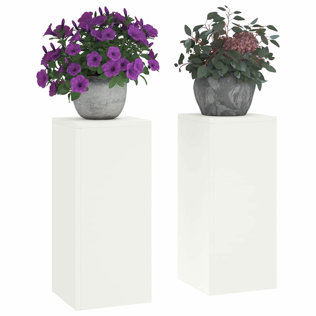 Augalų stovas 2 pcs Balta 24 x 24 x 55 cm Plienas