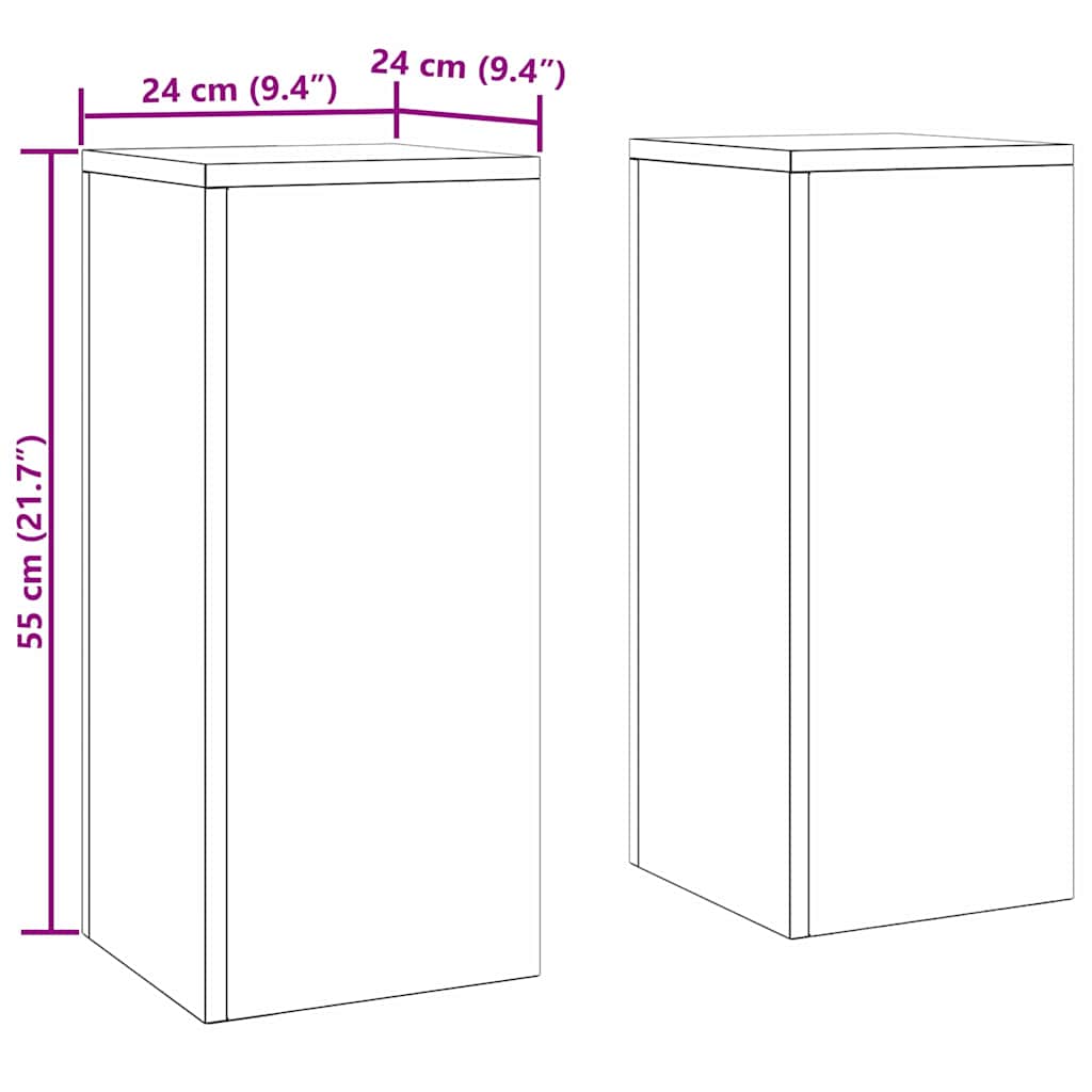 Augalų stovas 2 pcs Balta 24 x 24 x 55 cm Plienas