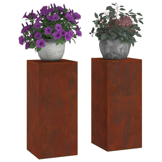 Augalų stovas 2 pcs Rūdijanti 24 x 24 x 55 cm