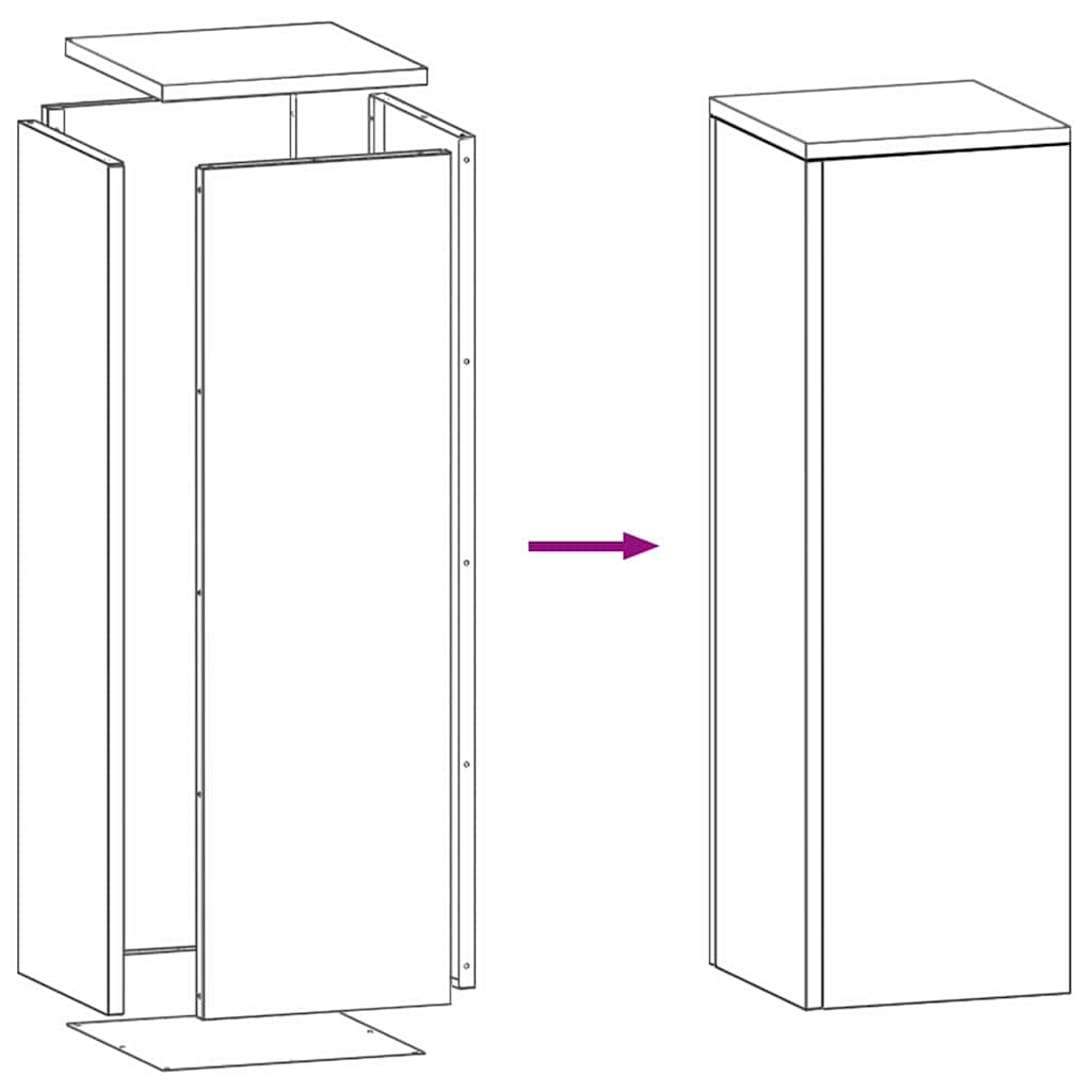 Augalų stovas 2 pcs Balta 24 x 24 x 75 cm Plienas