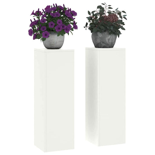 Augalų stovas 2 pcs Balta 24 x 24 x 75 cm Plienas