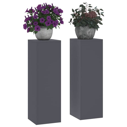 Augalų stovas 2 pcs Antracitas 24 x 24 x 75 cm Plienas