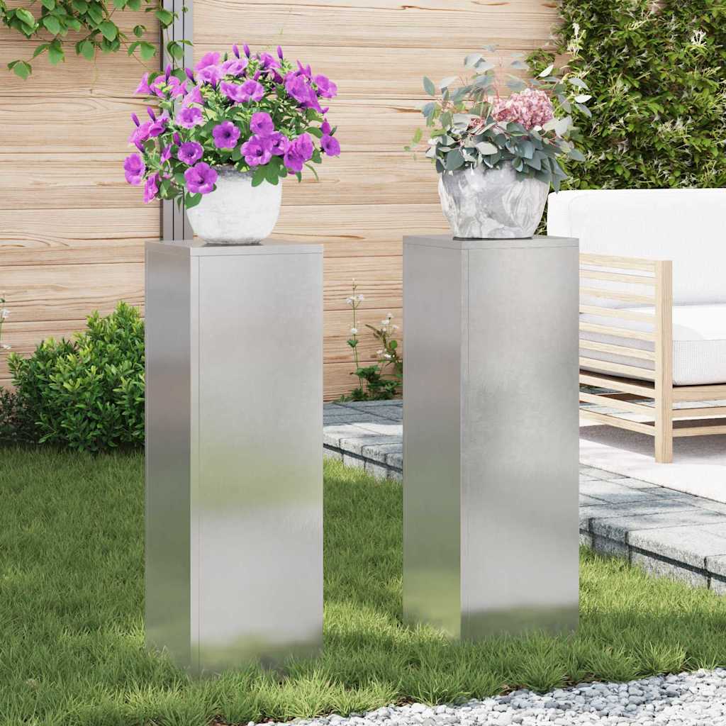Augalų stovas 2 pcs Sidabro 24 x 24 x 75 cm