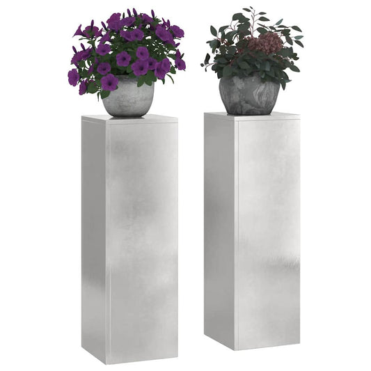 Augalų stovas 2 pcs Sidabro 24 x 24 x 75 cm