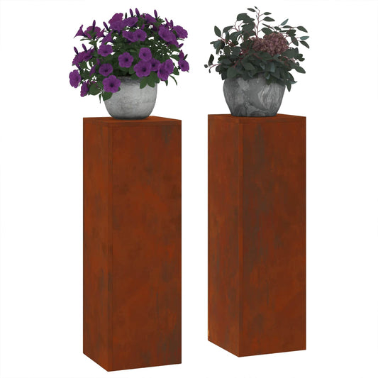 Augalų stovas 2 pcs Rūdijanti 24 x 24 x 75 cm