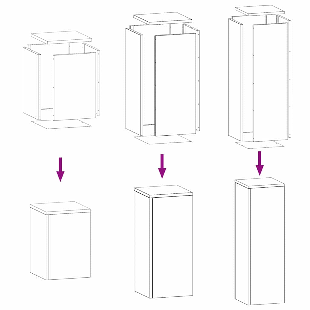 Augalų stovas 3 pcs Antracitas Plienas