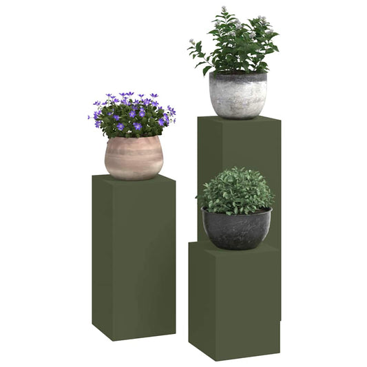 Augalų stovas 3 pcs Alyvuogių žalia Plienas