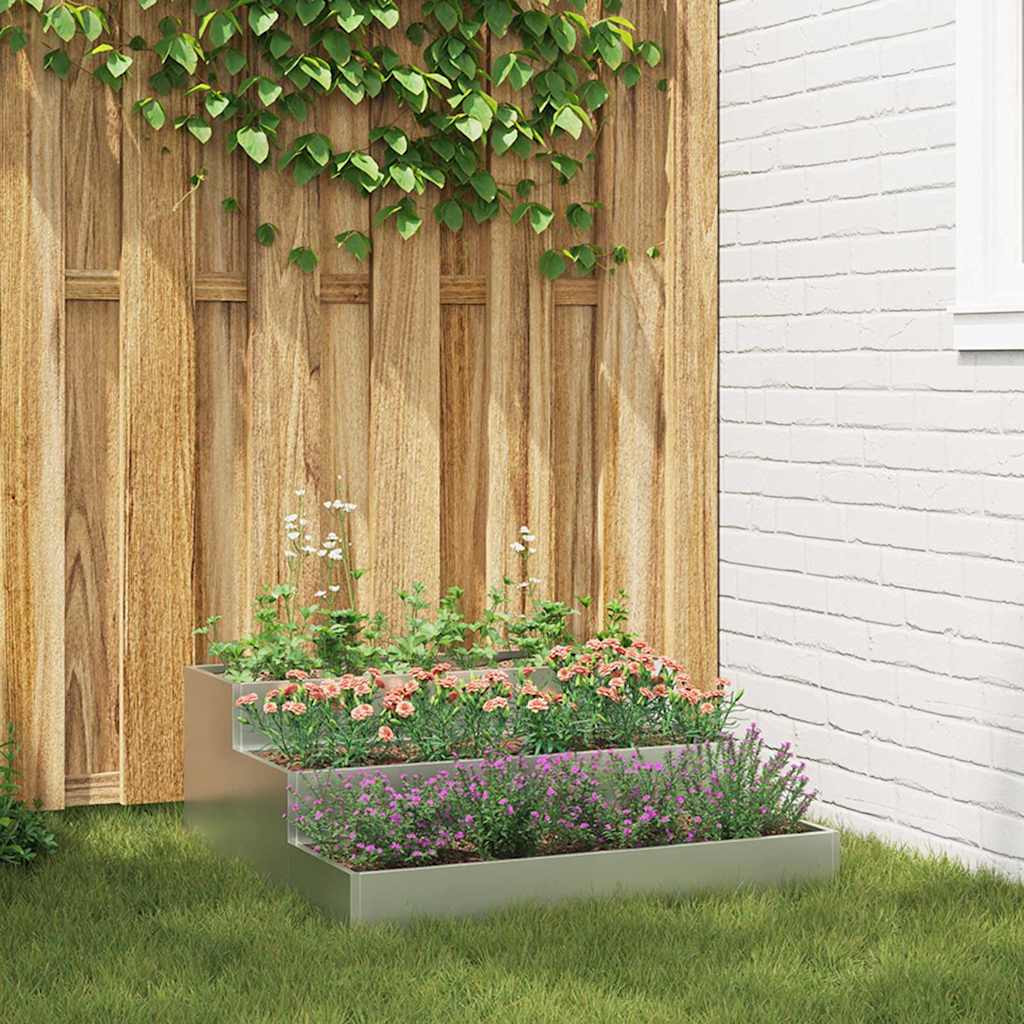 Sodo vazonas Sidabro 90 x 90 x 35 cm Cinkuota plienas
