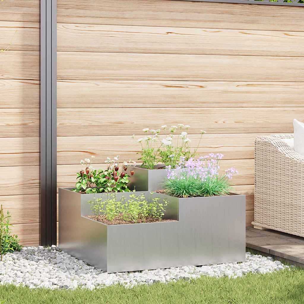 Sodo vazonas Sidabro 100 x 100 x 48 cm Galvanizuotas plienas