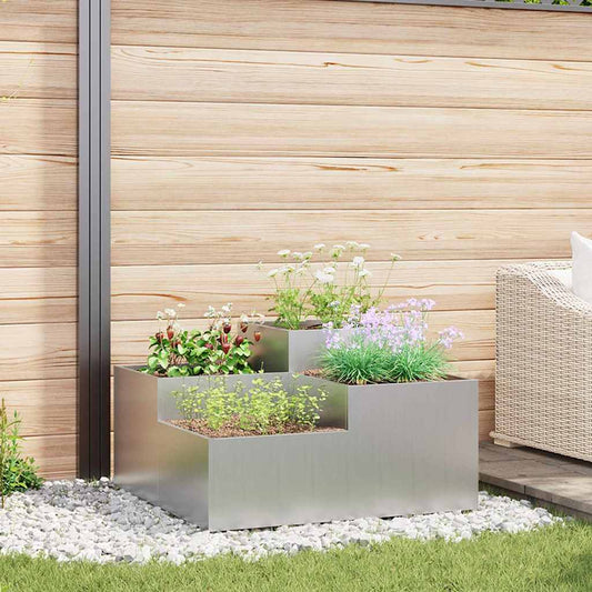Sodo vazonas Sidabro 100 x 100 x 48 cm Galvanizuotas plienas