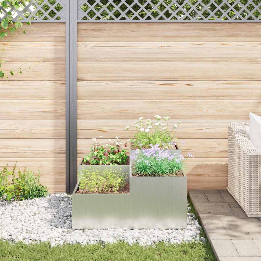 Sodo vazonas Sidabro 100 x 100 x 48 cm Galvanizuotas plienas