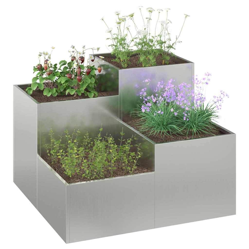 Sodo vazonas Sidabro 80 x 80 x 60 cm Galvanizuotas plienas