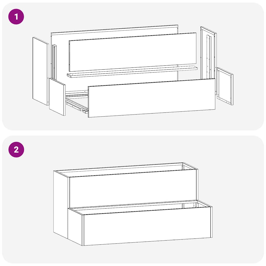 Sodo vazonas Balta 100 x 60 x 45 cm Šaltai valcuotas plienas