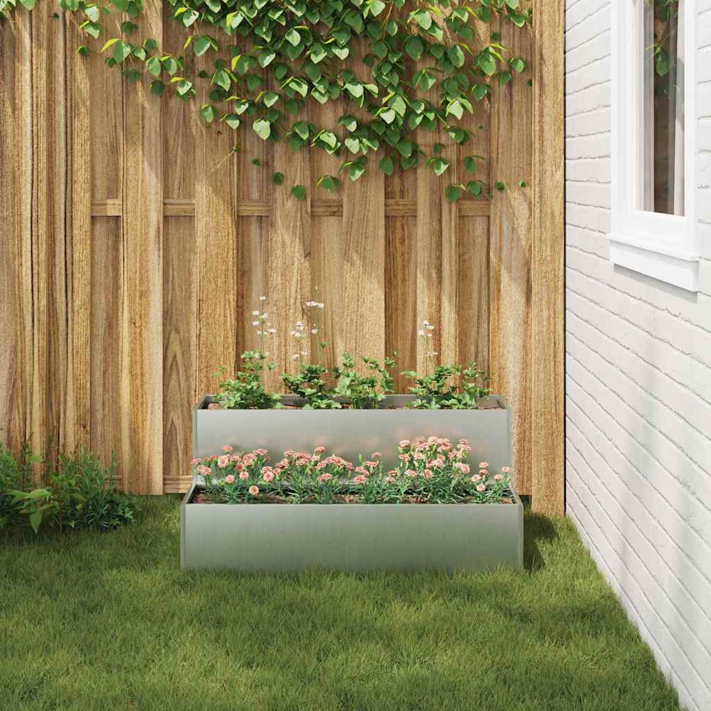 Sodo vazonas Sidabro 100 x 60 x 45 cm Cinkuota plienas