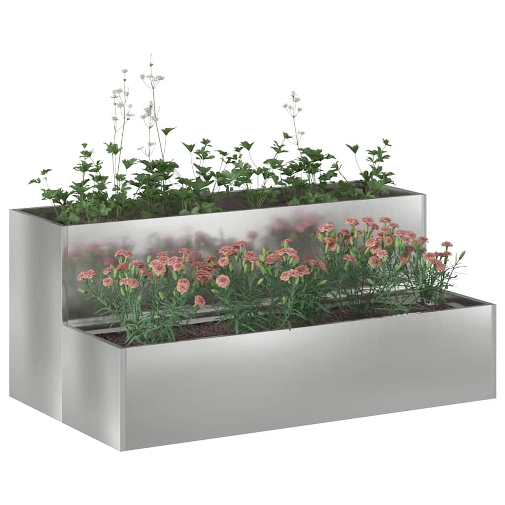 Sodo vazonas Sidabro 100 x 60 x 45 cm Cinkuota plienas