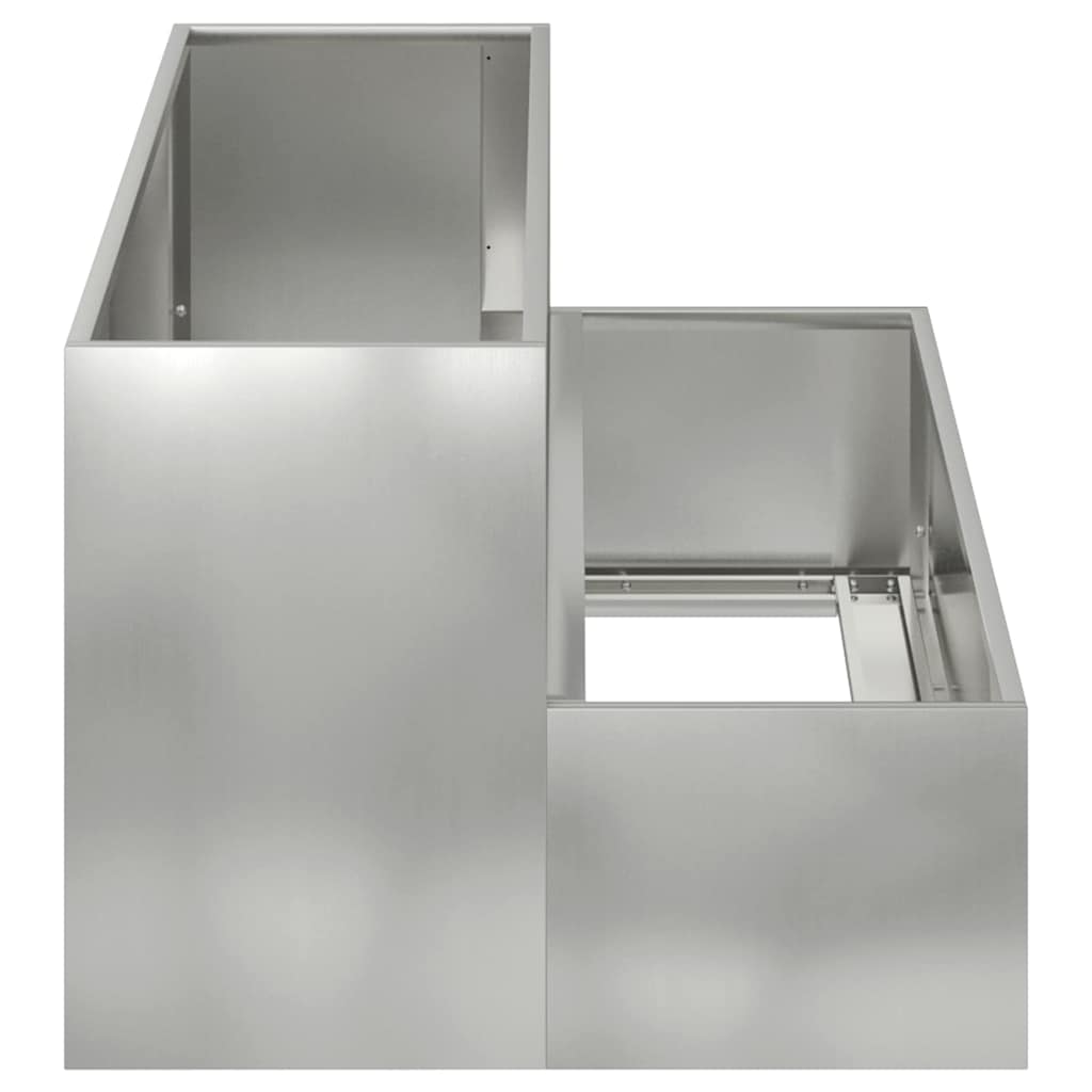 Sodo vazonas Sidabro 100 x 60 x 45 cm Cinkuota plienas