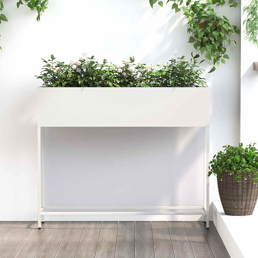 Pakeltas Sodo Vazonas Balta 100 x 26 x 82 cm Plienas