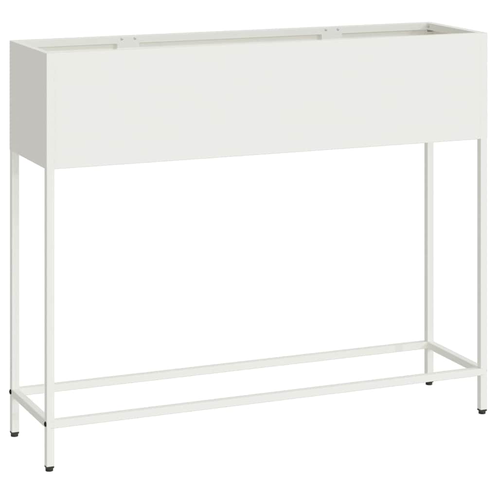 Pakeltas Sodo Vazonas Balta 100 x 26 x 82 cm Plienas